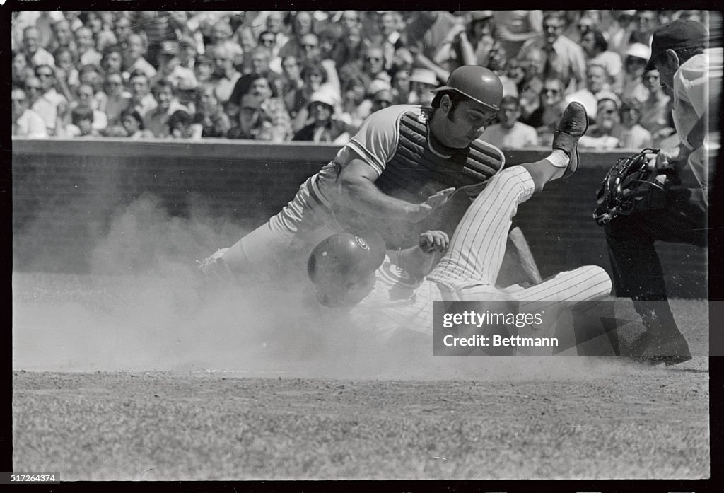 Randy Hundley Sliding into Home Plate