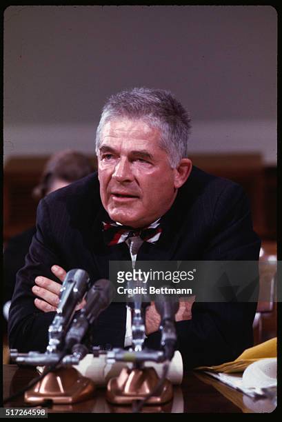 Washington, DC: Ousted Special Watergate Prosecutor Archibald Cox appears before the House Judiciary subcommittee 11/5, on the nomination of Leon...