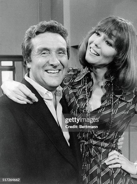 Diana Rigg with Patrick Macnee when he guest-starred on her TV series, Diana.