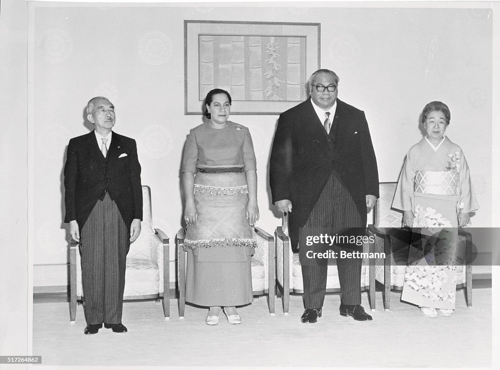 Tonga Royalty Posing with Japanese Leaders