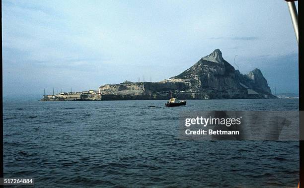 Gibraltar: The famed " Rock of Gibraltar" is seen as it is approached from the Mediterranean sea. Gibraltar has long as a British bastion in the area.