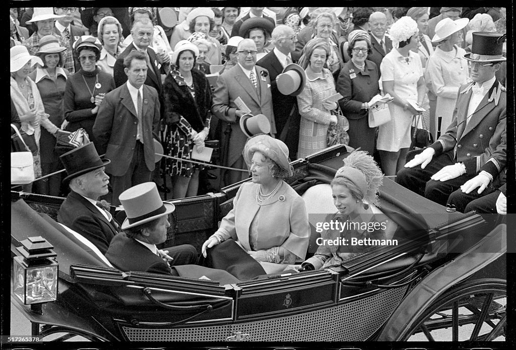 Queen Mother and Princess Anne in Carriage