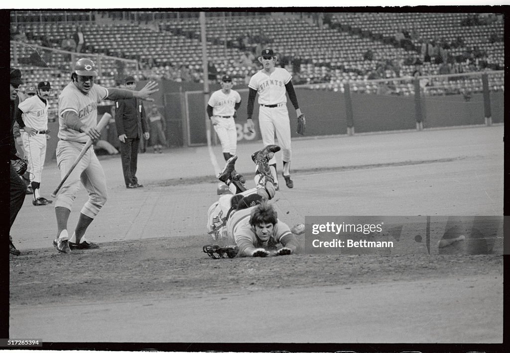 Pete Rose Sliding Into Home