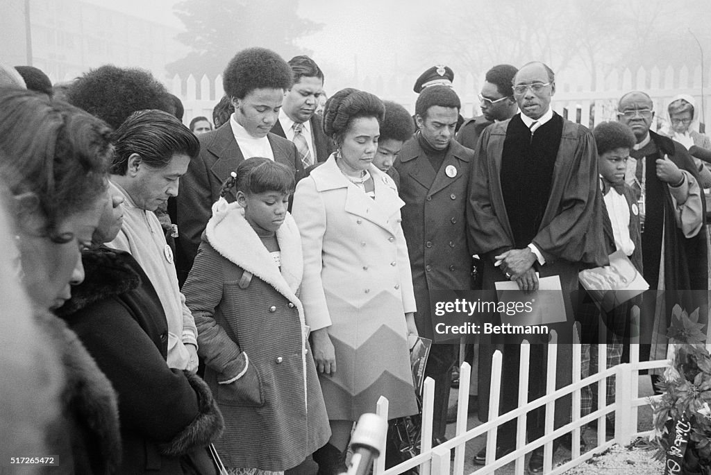 Coretta Scott King with Family and Friends at Martin Luther King Gravesite