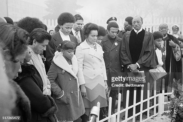 Reverend W. C. Smith, , leads the prayer at the tomb of assassinated Civil Rights leader, Dr. Martin Luther King, Jr., as ceremonies got underway to...