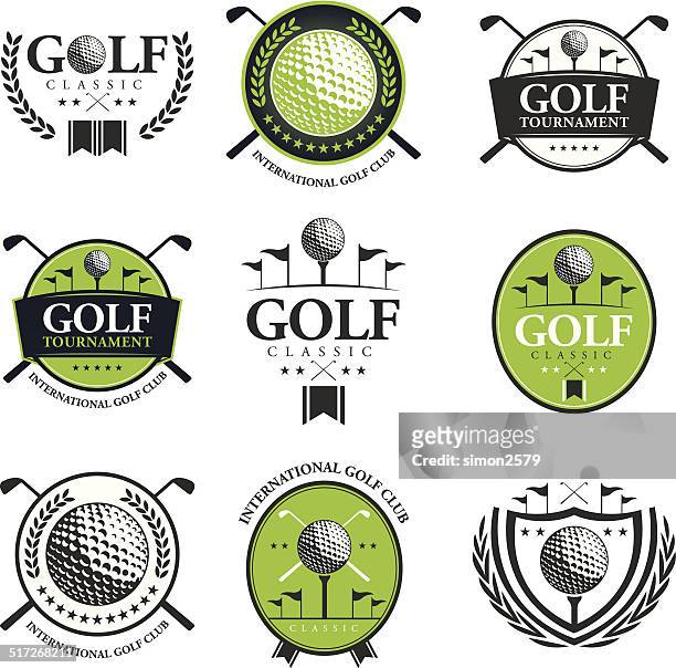 golf tournament emblem - golf accessories stock illustrations