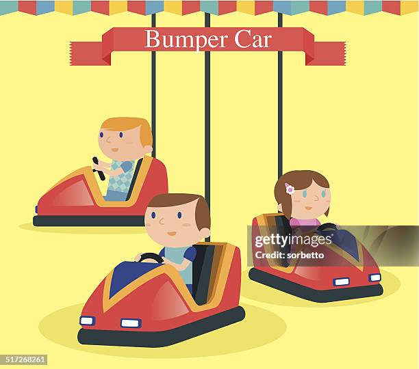 bumper car - young driver stock illustrations