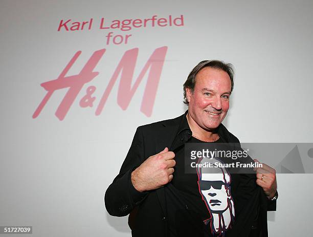 S European Chief Hans Andersson at the launch of Designer Karl Lagerfeld's new collection for high street fashion label H&M at The Curio Haus on...