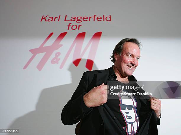 S European Chief Hans Andersson at the launch of Designer Karl Lagerfeld's new collection for high street fashion label H&M at The Curio Haus on...