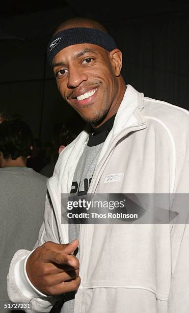 New York Knick Jerome Williams attends the unveiling of the new Reebok Pump 2.0 sneaker November 10, 2004 in New York City. According to Reebok, the...