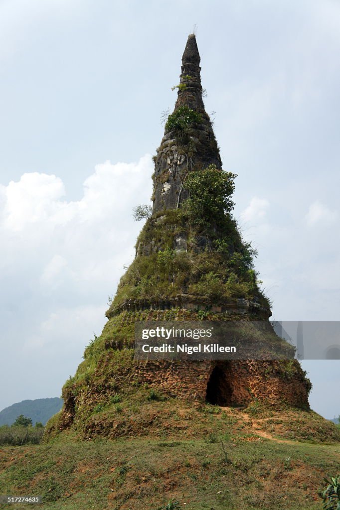 Overgrown Stupa Ruin, Phonsavan, Laos