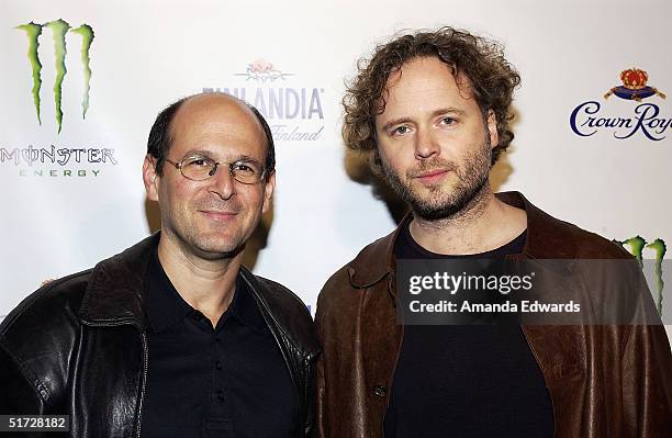 THINKFilm President Jeff Sackman and director Niels Mueller attend the THINKFilm AFI Fest party on November 10, 2004 at White Lotus in Hollywood,...