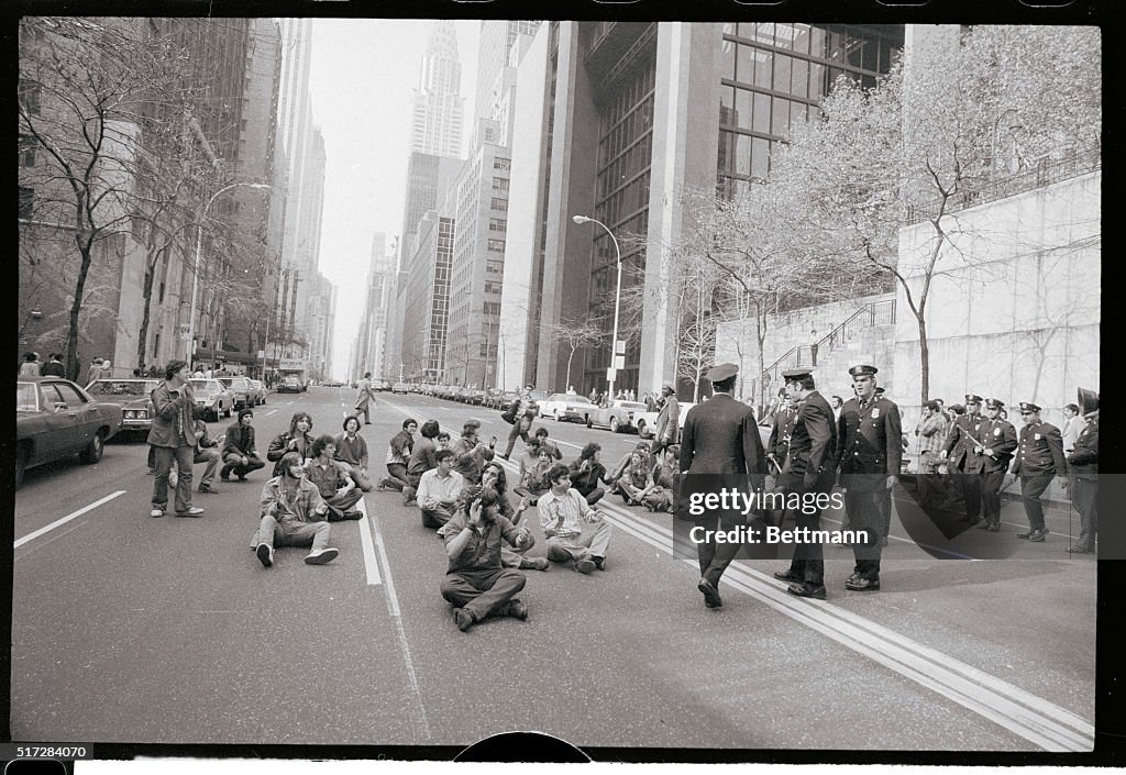 Protesters Sitting in the Street
