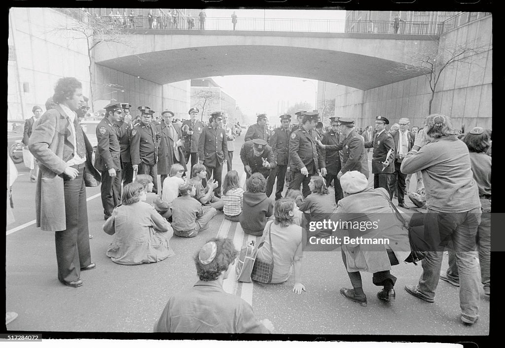 Protesters Sitting in the Street