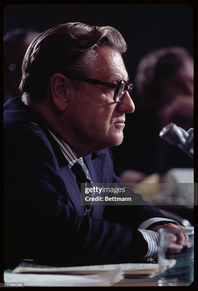 Nelson Rockefeller Michael Rockefeller Nelson A. Rockefeller testifies before Senate Rules Committee, as he ...