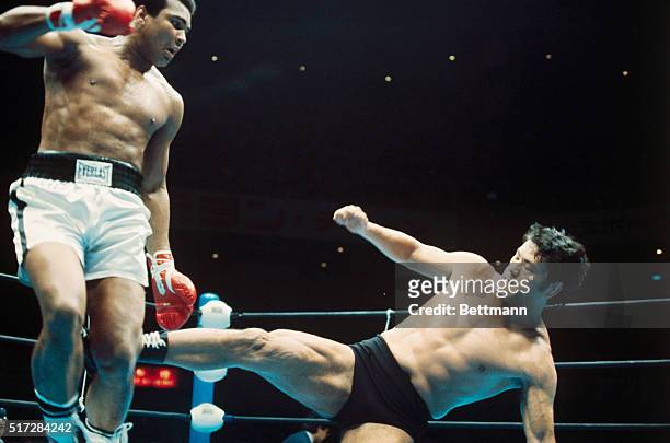 The Wrestling-Boxing Exhibition Fight between Muhammad Ali and Japanese wrestler Antonio Inoki. Ali and Inoki fought 15-rounds ending in a draw.