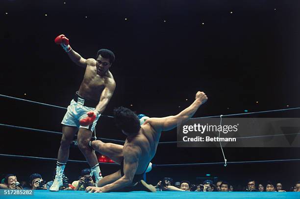 The Wrestling-Boxing Exhibition Fight between Muhammad Ali and Japanese wrestler Antonio Inoki. Ali and Inoki fought 15-rounds ending in a draw.