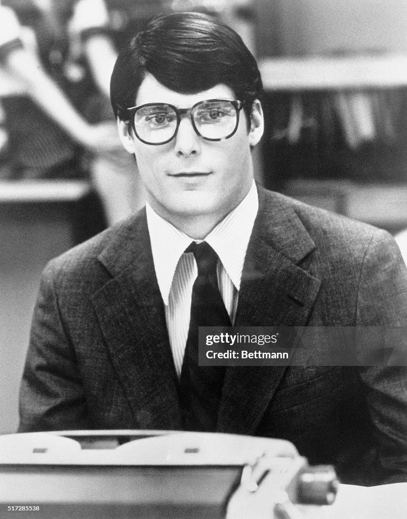Actor Christopher Reeve, as Clark Kent, in the movie: Superman. News ...