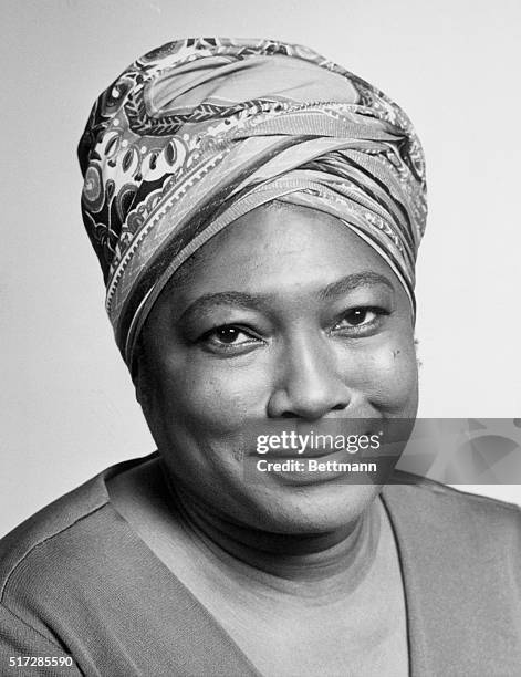 Actress Esther Rolle, star of television series Good Times. She is wearing a head wrap. August 16, 1977.