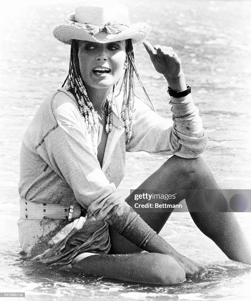 Actress Bo Derek on the Beach