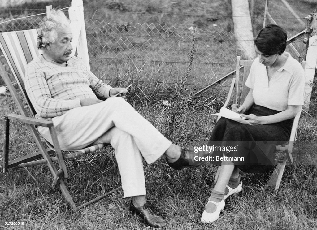 Albert Einstein Dictating to Secretary