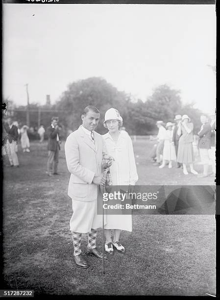 Metropolitan Open Golf Championship. Photo shows Mr. And Mrs. Gene Sarazen. Mr. Sarazen won the Metropolitan Open Golf Championship at Grassy Sprain...