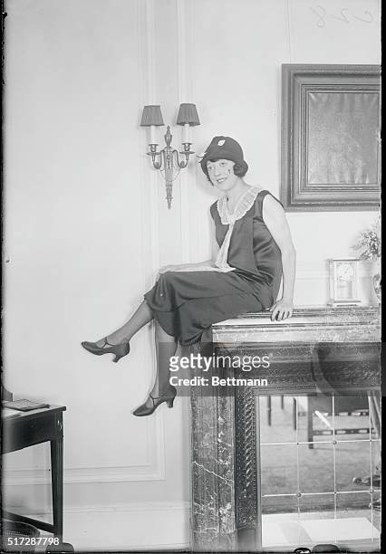 New York: Photo shows Mabel Normand, screen star pictured in her suite at the Biltmore where she is to live during her stay in New York. Famed as a...