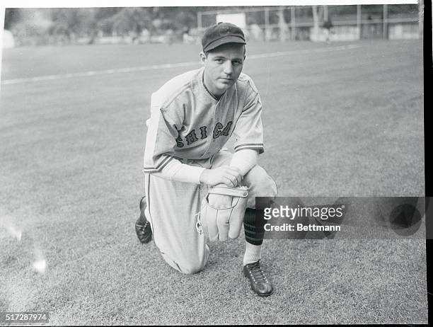 Pitcher Fabian Kowalik of the Chicago Cubs who, with outfielder Chuck Klein, was traded to the Philadelphia Phillies for pitcher Curt Davis and...