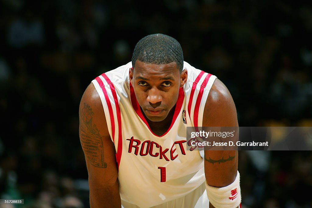 T Mac Rockets Tracy McGrady of the Houston Rockets looks on while facing the... News ...