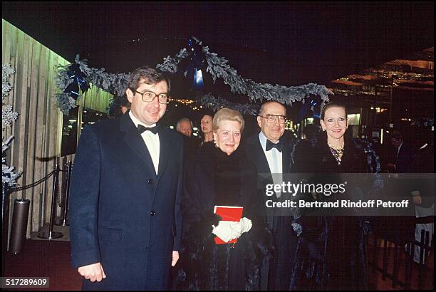 Francis Bouygues with his wife and son Martin and daughter Corinne, - "7 D'Or" awards ceremony