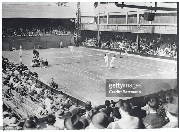 Defeated Germany at Wimbledon Doubles. Wimbledon, London, England: A general view during the Interzone Davis Cup Match between Wilmer Allison and...