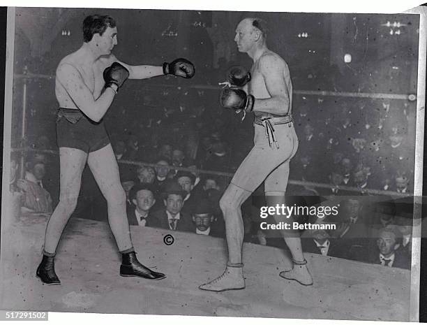 Bob Fitzsimmons was 37-years old when he fought and defeated George Gardner for the Light Heavyweight championship in San Francisco as shown here, in...