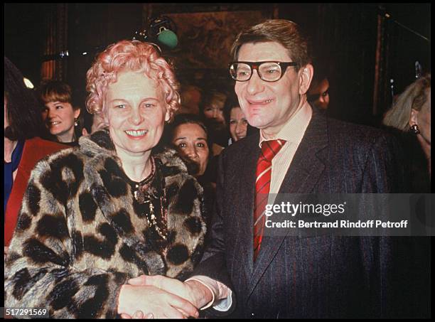 Vivienne Westwood and Yves Saint Laurent - Haute Couture fashion show spring summer 1992 in Paris.