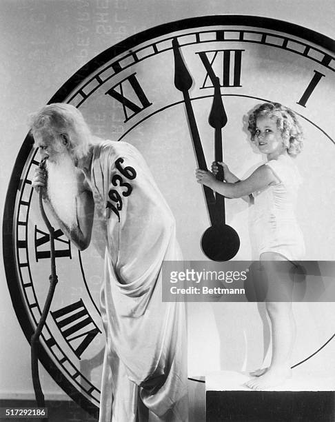 Father Time is about ready to take his annual run-out powder, and this year Shirley Temple as apparently been choosen to give him the air. She is...
