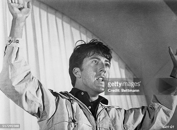 Actor Dustin Hoffman in scenes from the movie: "The Graduate." Movie still, 1967.