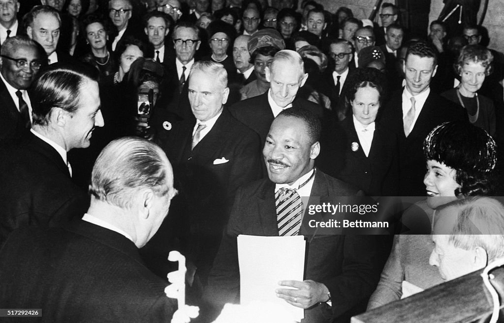 Martin Luther King Receiving Nobel Prize