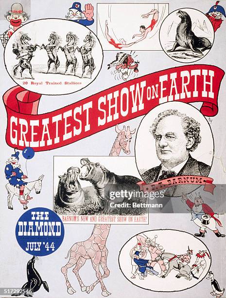 POSTER ADVERTISING P.T. BARNUM'S CIRCUS: "GREATEST SHOW ON EARTH", JULY 1944.