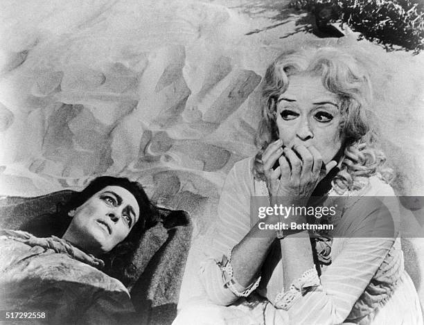 Bette Davis and Joan Crawford in scenes from "Whatever Happened to Baby Jane." Filed, Jan. 1962.