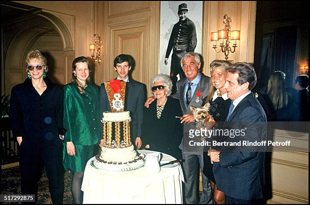 Luana, Paul Belmondo, Jean Paul Belmondo and mother, and Natty - Jean Paul Belmondo receives the Legion of Honor from Jack Lang