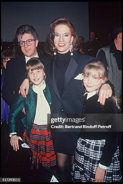 Denise Fabre, her husband Francis Vandenhende and their daughters Olivia Future Presentatrice and Elodie - "Etoiles Du Rire" party