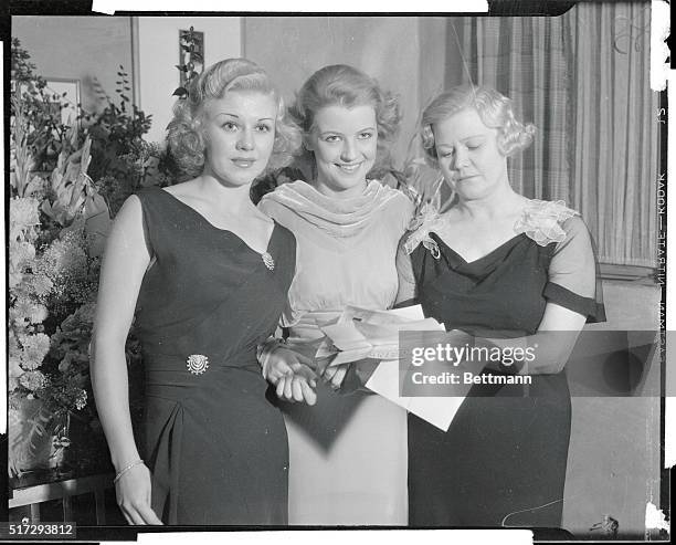 Ginger Rogers, Betty Furness and Lela Rogers, mother of Ginger, , as they attended the opening of the Hollytown Theater, a new little theater in...