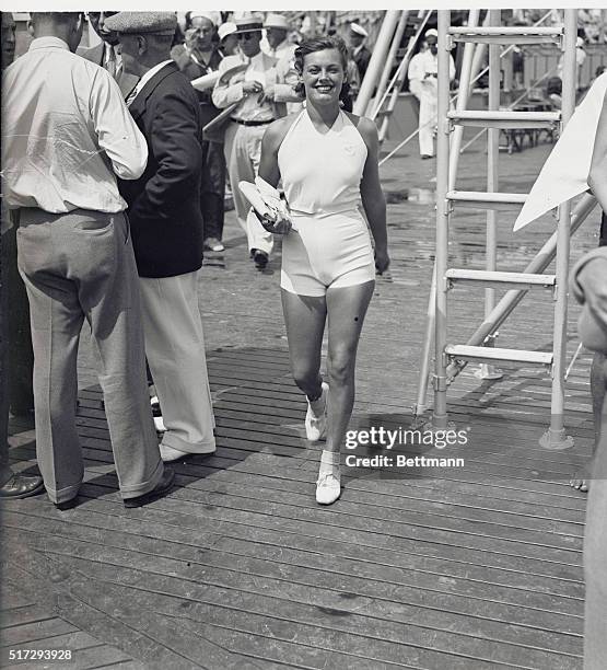 Backstroke Champ Watches Races. Eleanor Holm, holder of the backstroke record, and prominent motion picture star, didn't take part in the Women's...