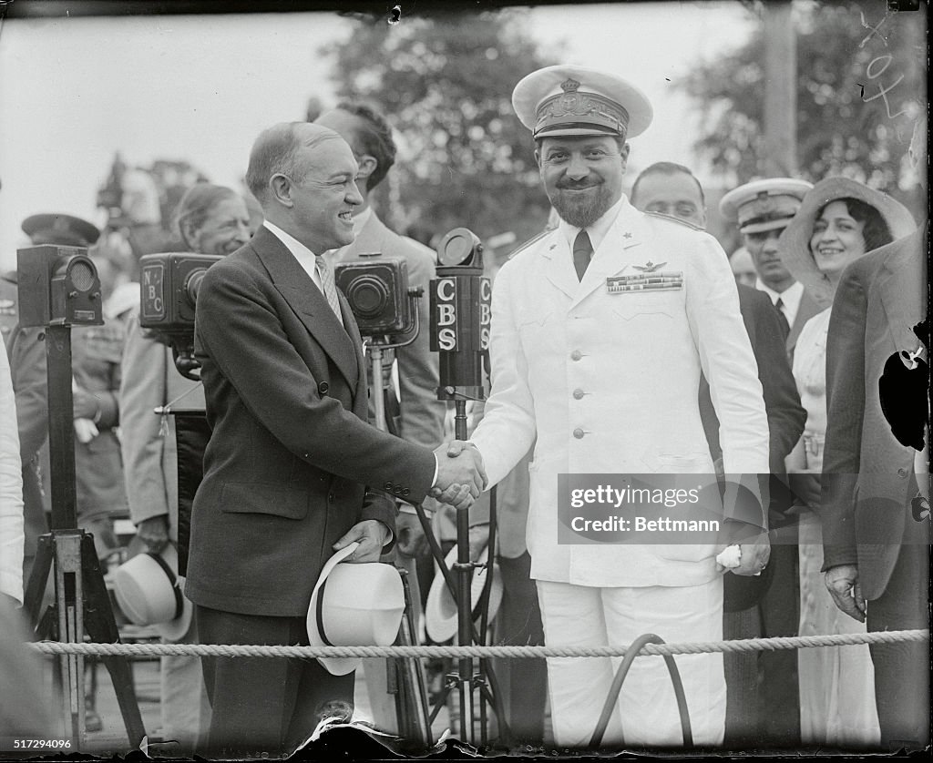 Italo Balbo and Harry Woodring Shaking Hands
