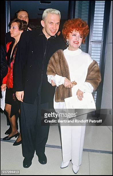 Yvette Horner with Jean Paul Gaultier at the party against AIDS.