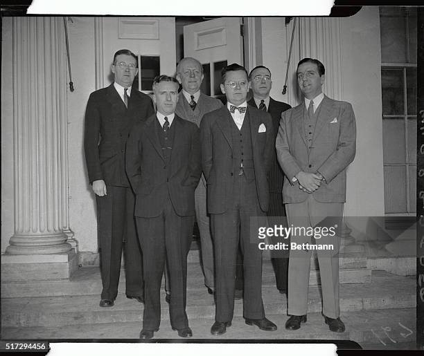 Newly elected officers of the White House Correspondents Association, at the White House, Washington, DC, February 2. Left to right: John C. O'Brien,...