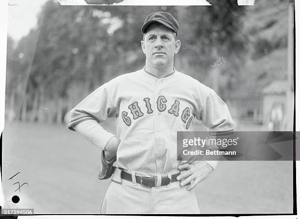 Charles Grimm, infielder, pictured during a recent practice session of the Chicago Cubs, with whom he is working out at their spring training camp at...