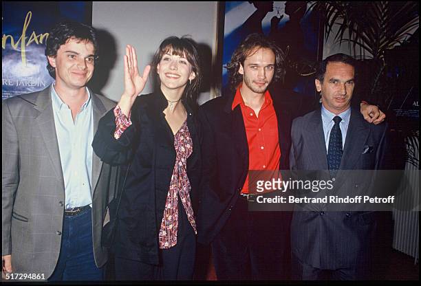 Alexandre Jardin, Sophie Marceau, Vincent Perez and Alain Terzian at the premiere of the movie "Fanfan"