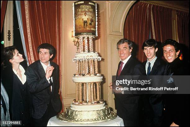 Marie Sophie L, Claude Lelouch, Jean Paul Belmondo, son Paul Belmondo, and Richard Anconina