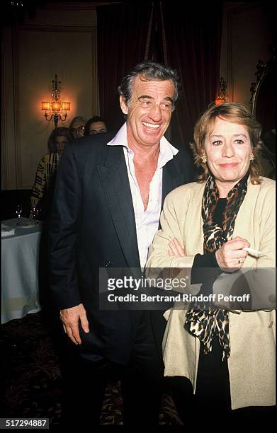Jean Paul Belmondo, and Annie Girardot, at the premiere of the movie "Itineraire d'un enfant gate"