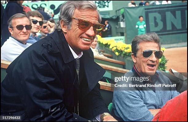 Jean Paul Belmondo and brother Alain at Roland Garros